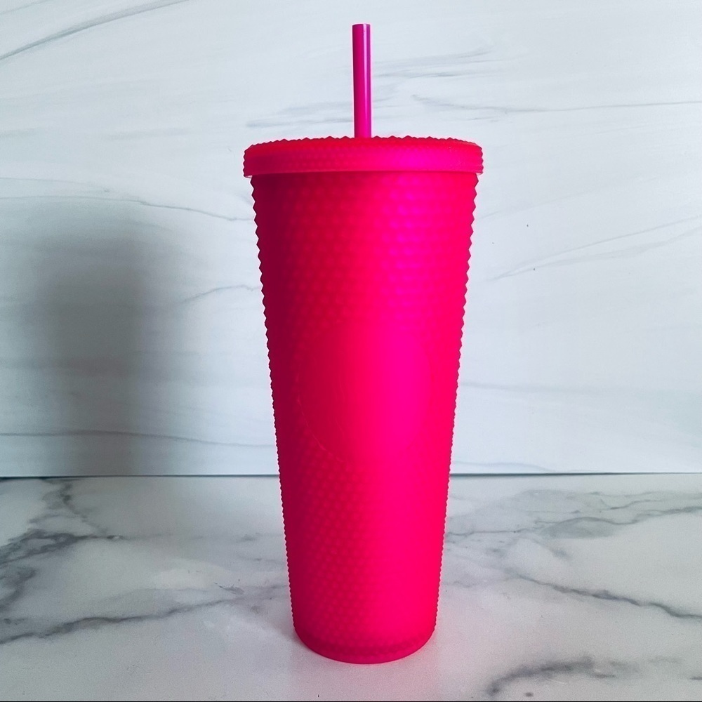 Starbucks Summer 2021 Neon Pink Studded Tumbler NWT